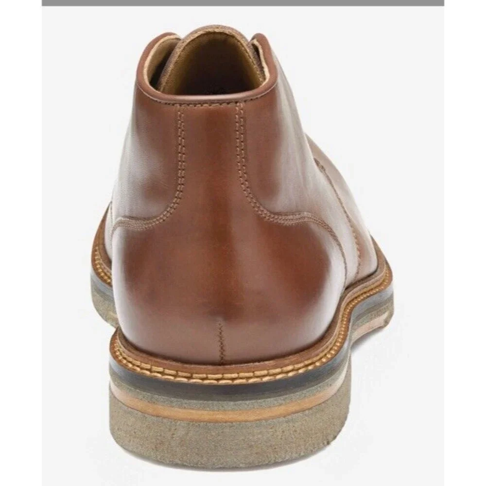 New Johnston & Murphy Calder 20-7280 Mahogany Leather Men Sz 13 Boots Crepe Sole